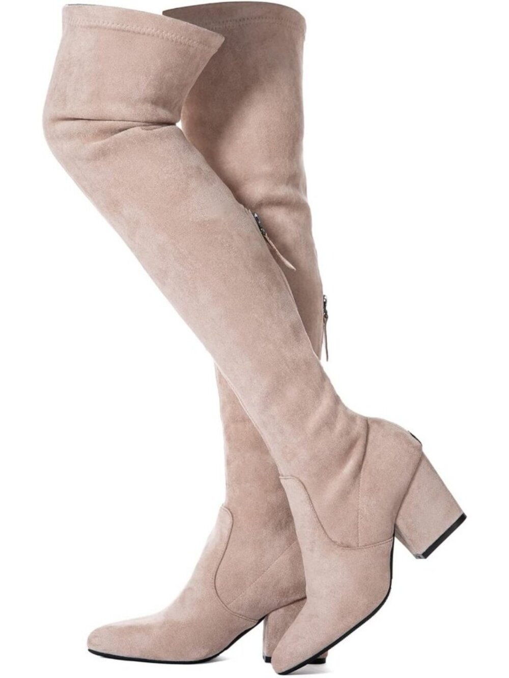 Stylish Over the Knee Suede Boots | Thigh High Block Heel | Winter Comfort